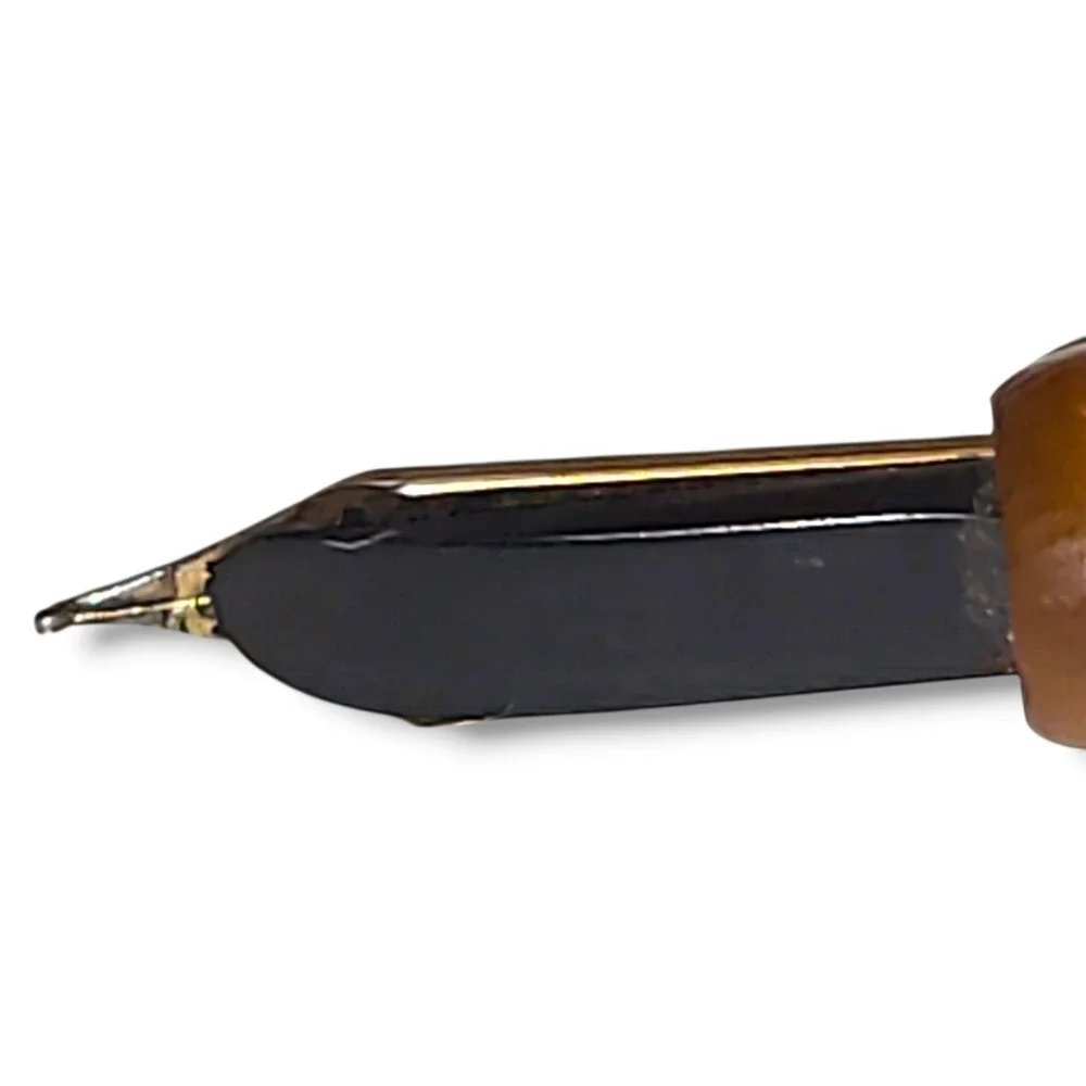 Vintage Butterscotch Bakelite Dip Pen 14 Ct Gold Plated Nib No 4 Writing Pen